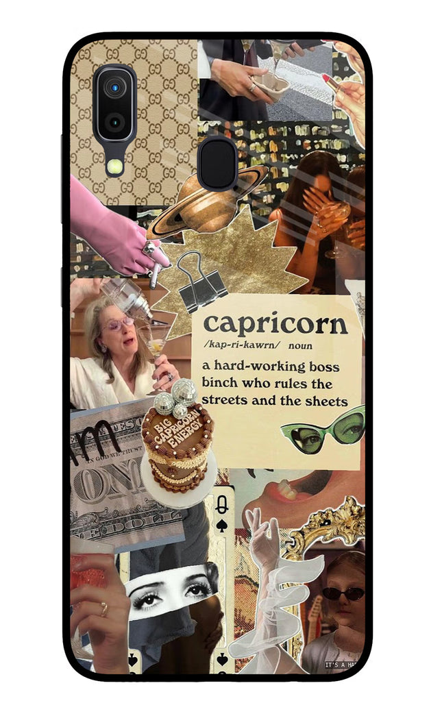 Capricorn Zodiac Samsung A30 Glass Case Back Cover by Casekaro