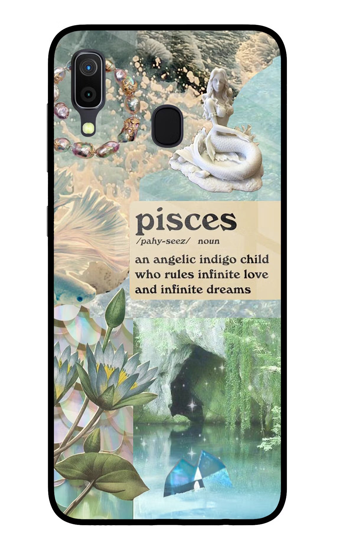 Pisces Zodiac Samsung A30 Glass Case Back Cover by Casekaro