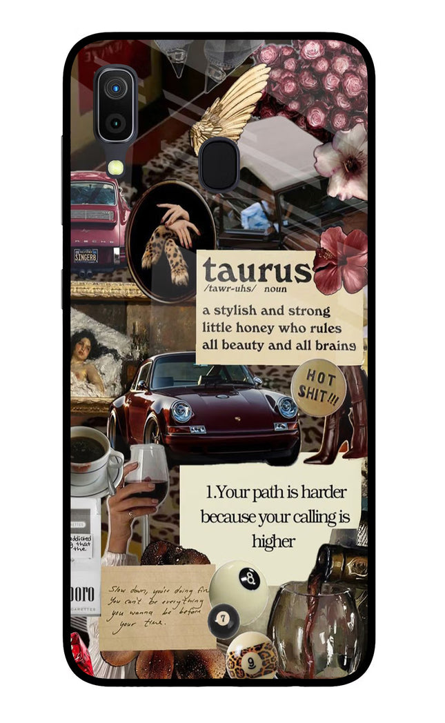 Taurus Zodiac Samsung A30 Glass Case Back Cover by Casekaro