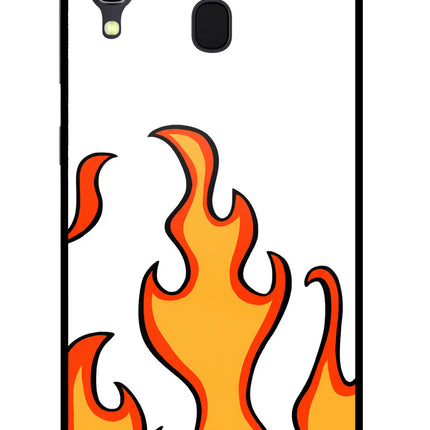 Fired Up – White Samsung A30 Glass Case