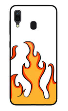 Fired Up – White Samsung A30 Glass Case