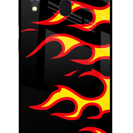 Side Sweep Flames Samsung A30 Glass Case