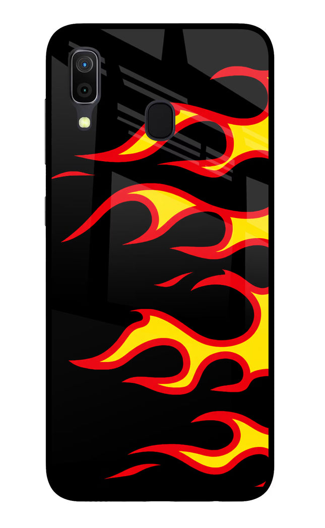 Side Sweep Flames Samsung A30 Glass Case