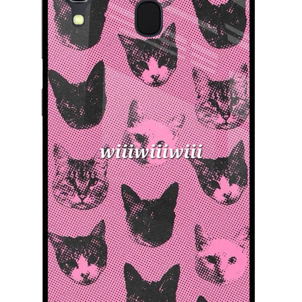 Pink Cats Samsung A30 Glass Case