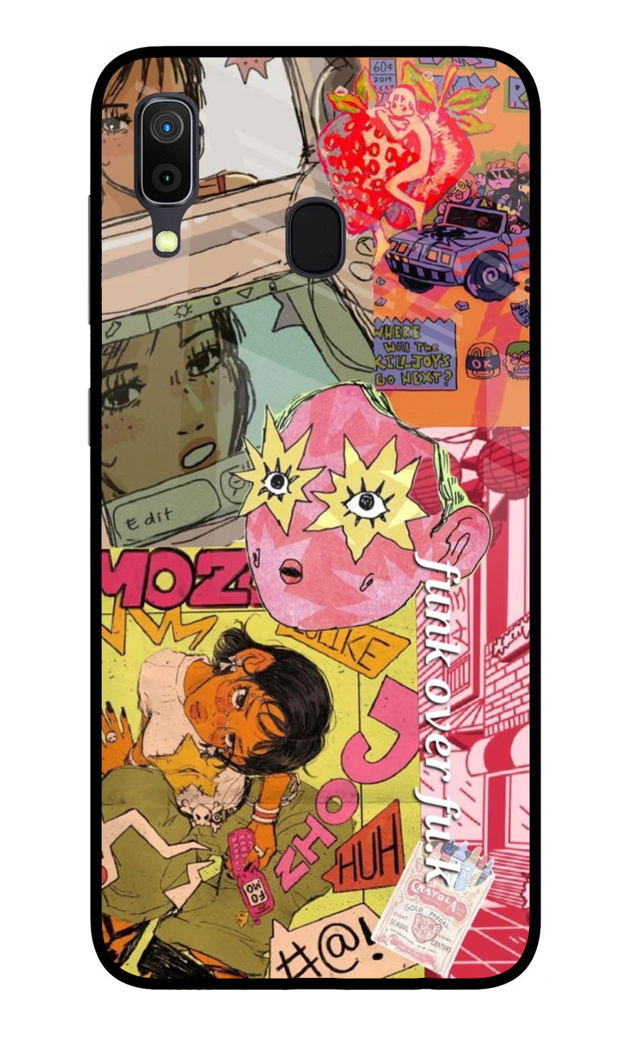 Funkover Samsung A30 Back Cover, Glass case