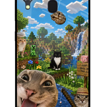 Minecraft Cat Chaos Samsung A30 Glass Case