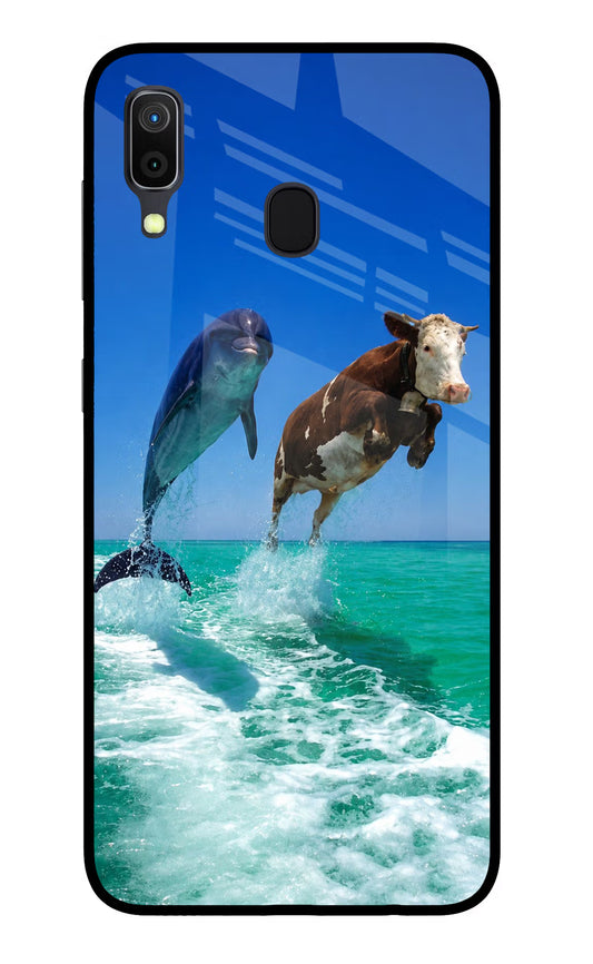 Dolphin vs Cow Samsung A30 Glass Case