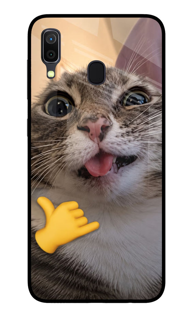 Silly Cat Call Samsung A30 Glass Case