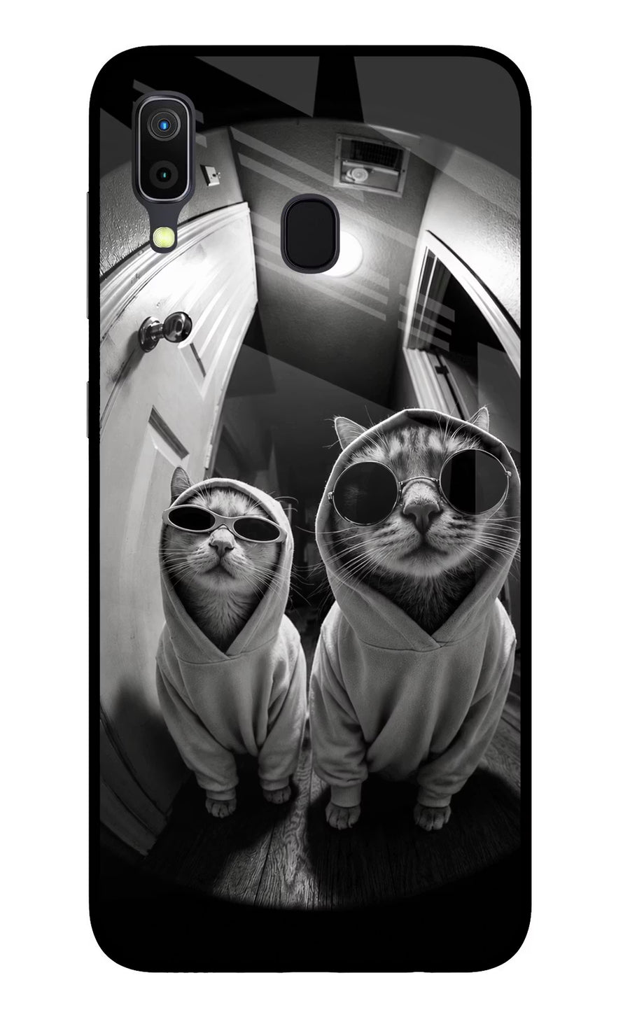 Hood Cats Samsung A30 Back Cover, Glass case