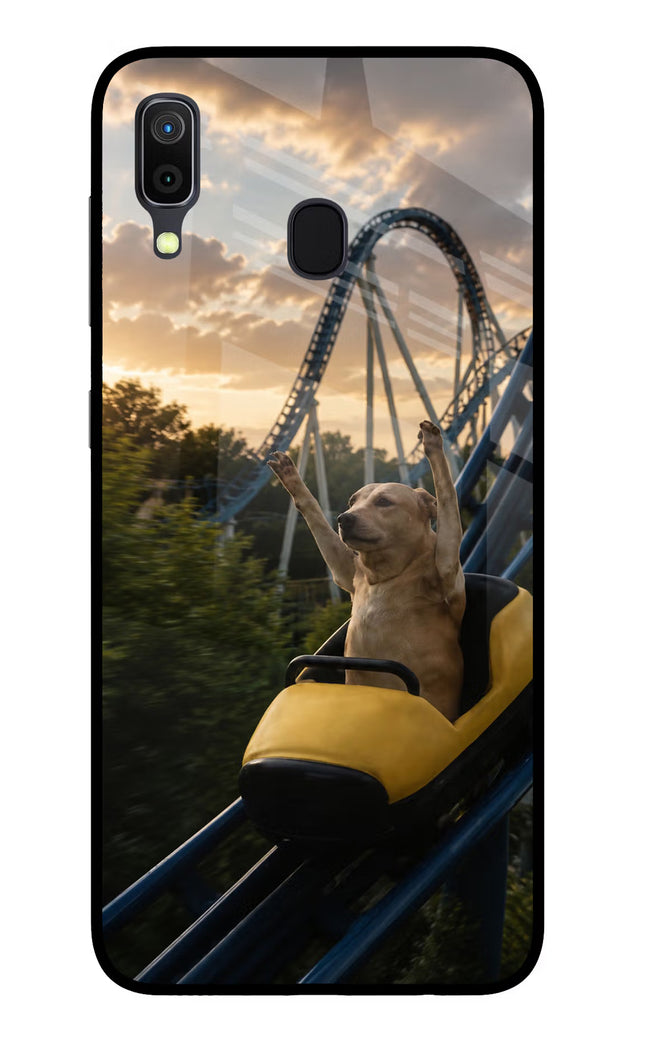 Rollercoaster Dog Samsung A30 Glass Case