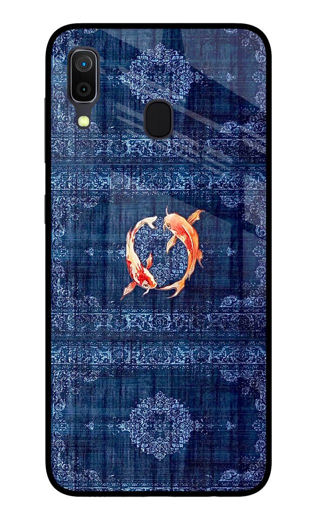 Koi Blue Samsung A30 Glass Case