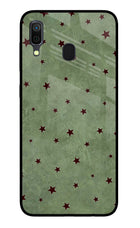 Green Stars Samsung A30 Glass Case