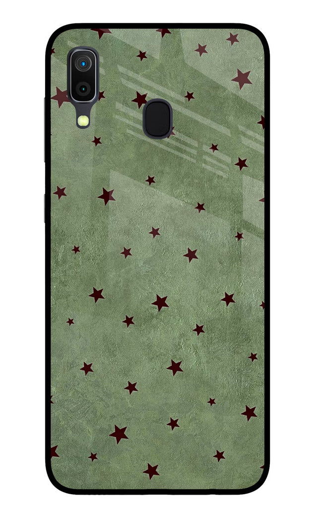 Green Stars Samsung A30 Glass Case