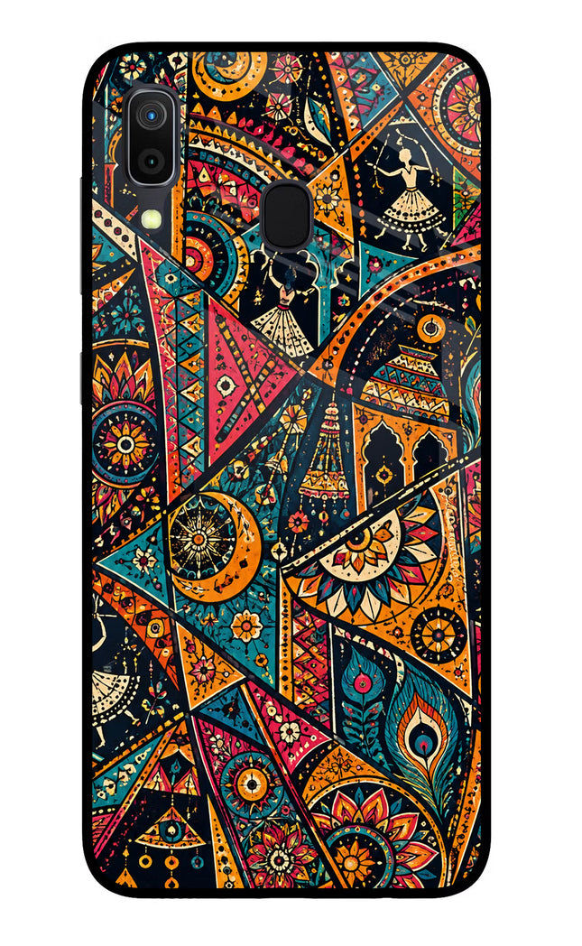 Folk Print Samsung A30 Glass Case