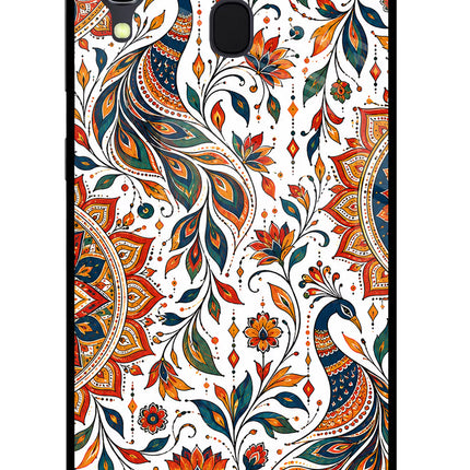 White Mayura Samsung A30 Glass Case