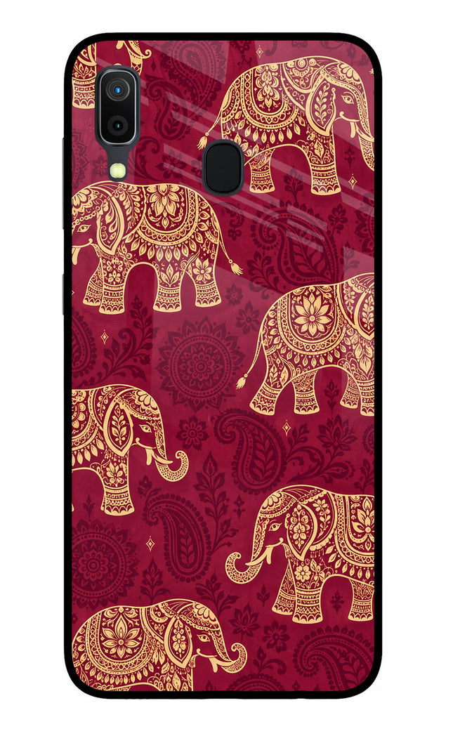Maroon Elephant Samsung A30 Glass Case