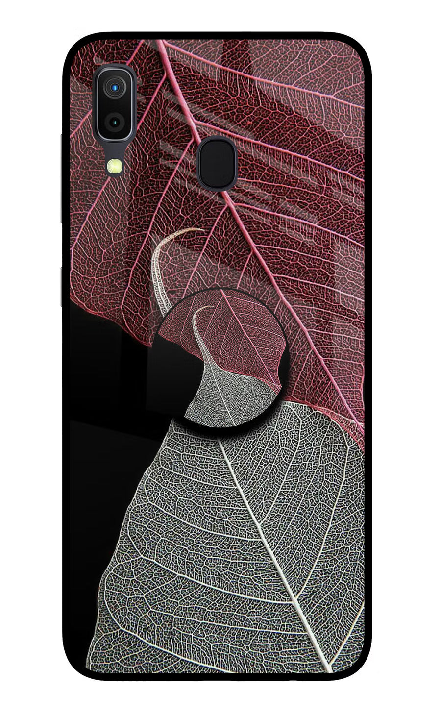 Leaf Pattern Samsung A30 Pop Case, Glass case