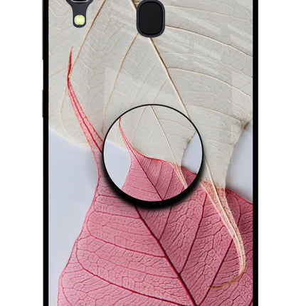 White Pink Leaf Samsung A30 Pop Case by Casekaro