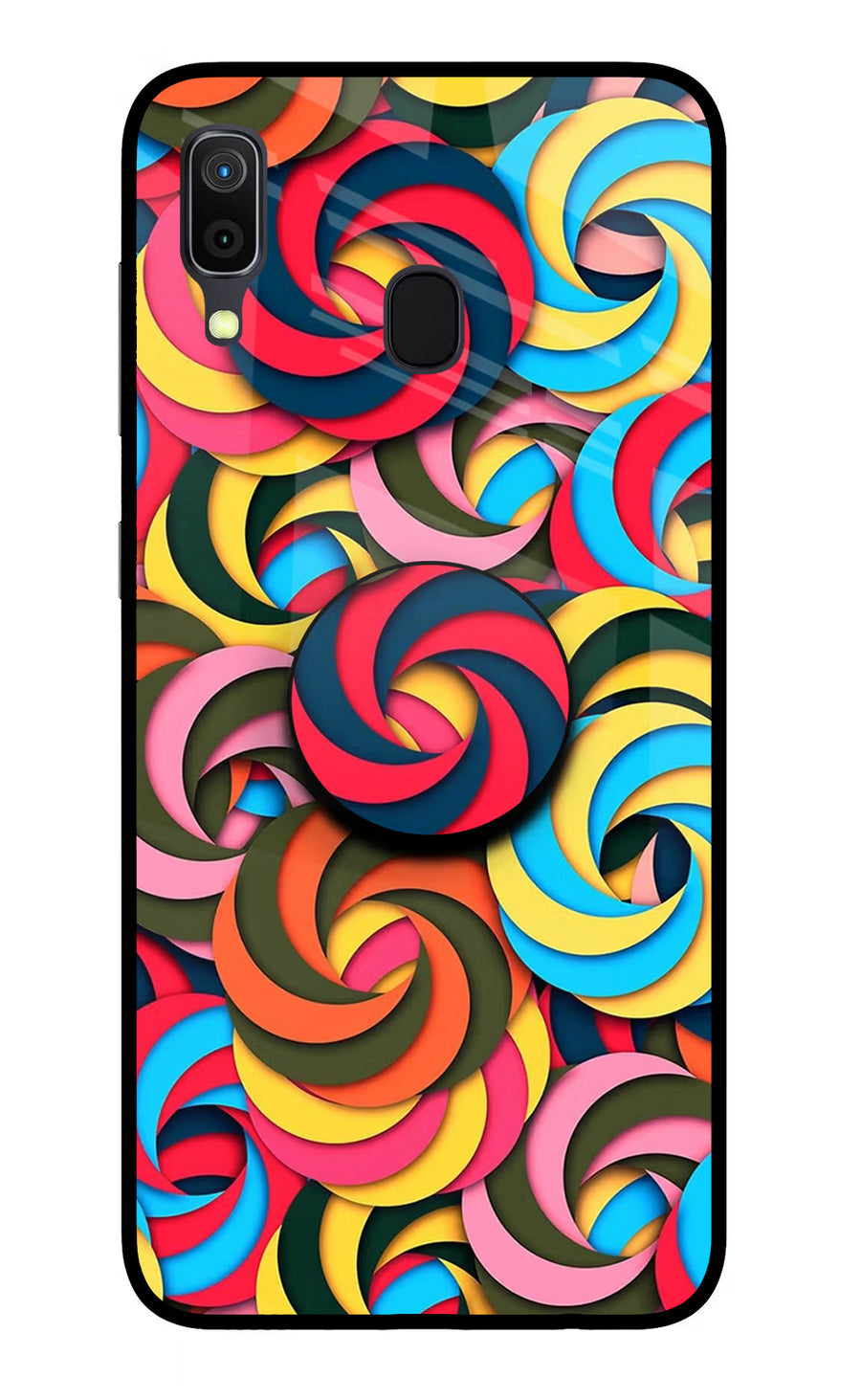Spiral Pattern Samsung A30 Pop Case, Glass case