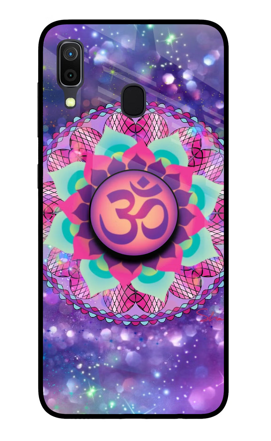 Om Purple Samsung A30 Pop Case, Glass case