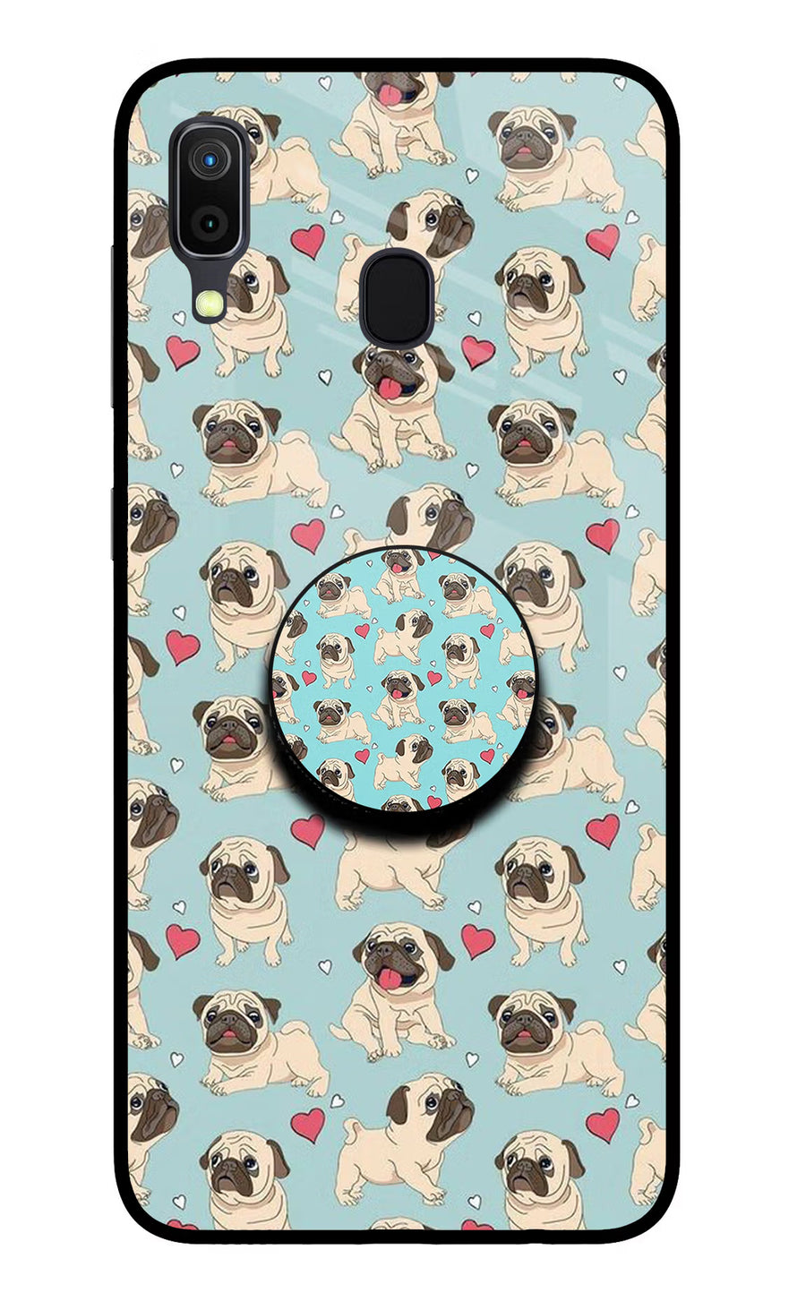 Pug Dog Samsung A30 Pop Case, Glass case
