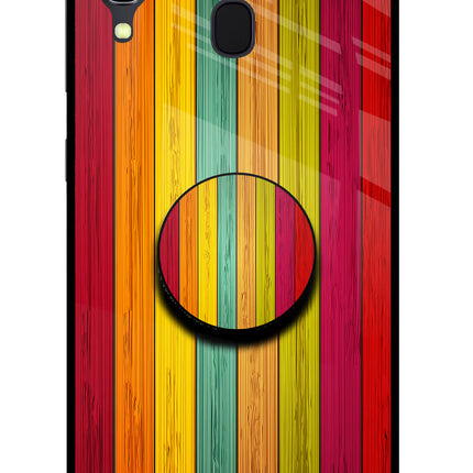 Multicolor Wooden Samsung A30 Pop Case by Casekaro