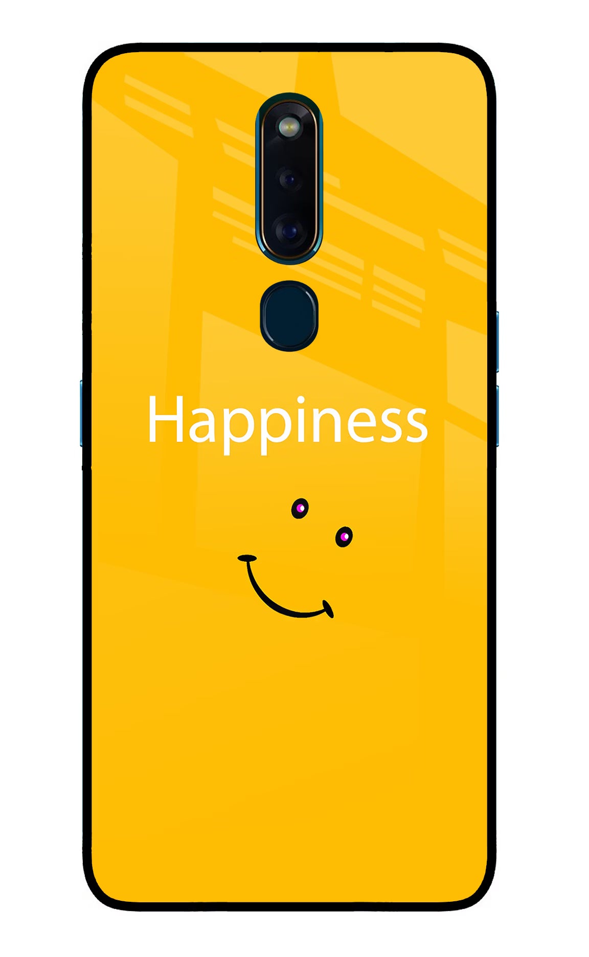 Happiness With Smiley Oppo F11 Pro Glass Case Back Cover by Casekaro