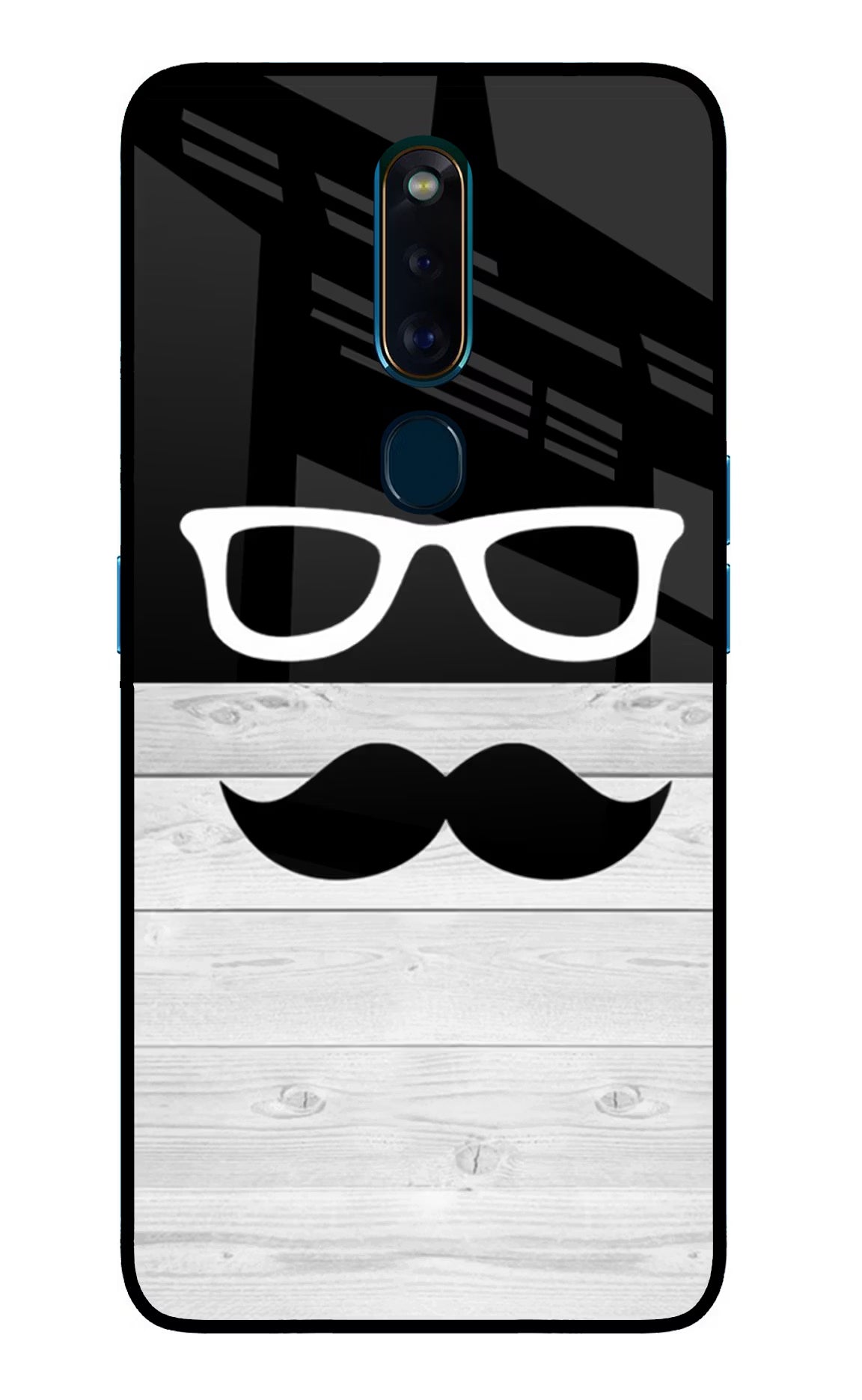 Mustache Oppo F11 Pro Glass Case Back Cover by Casekaro