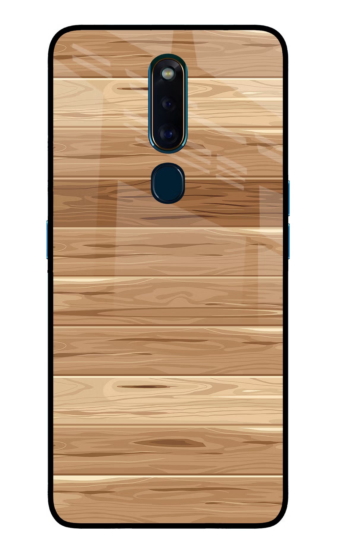 Wooden Vector Oppo F11 Pro Glass Case Back Cover by Casekaro