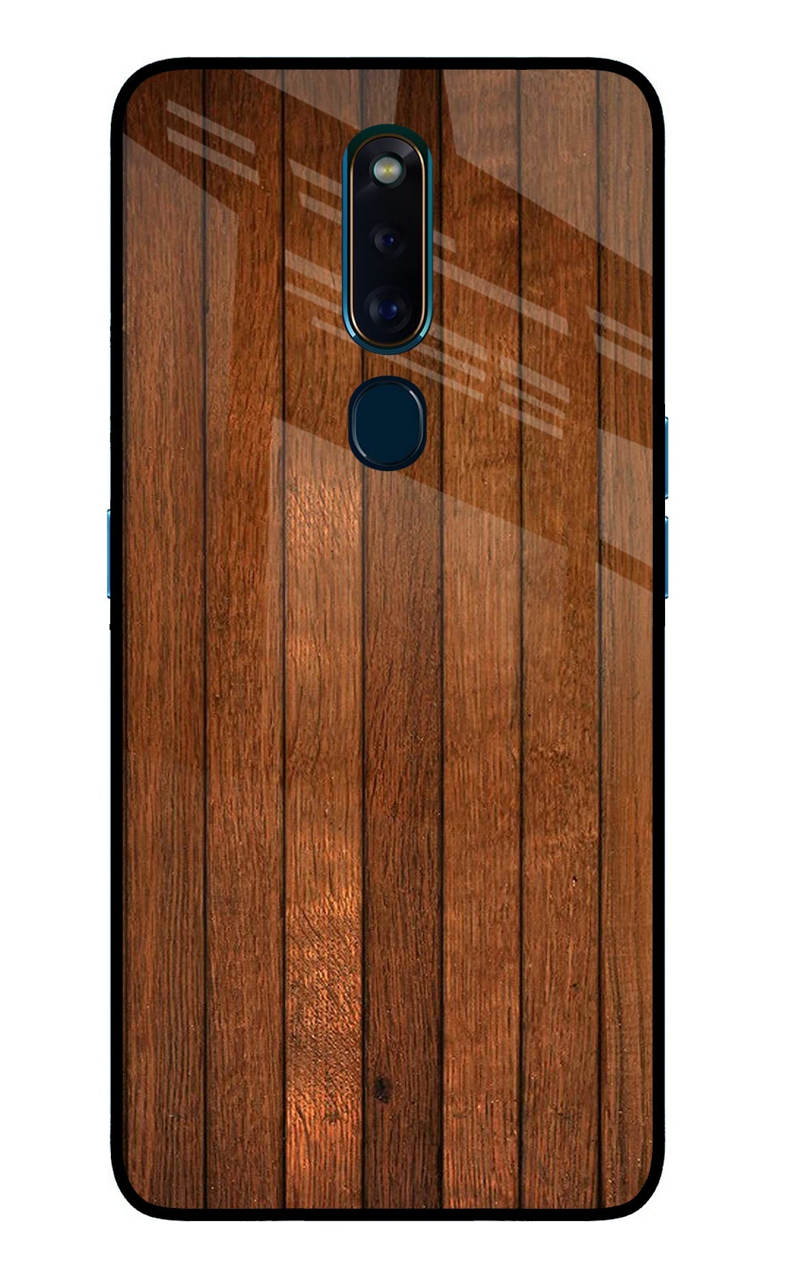 Wooden Artwork Bands Oppo F11 Pro Glass Case