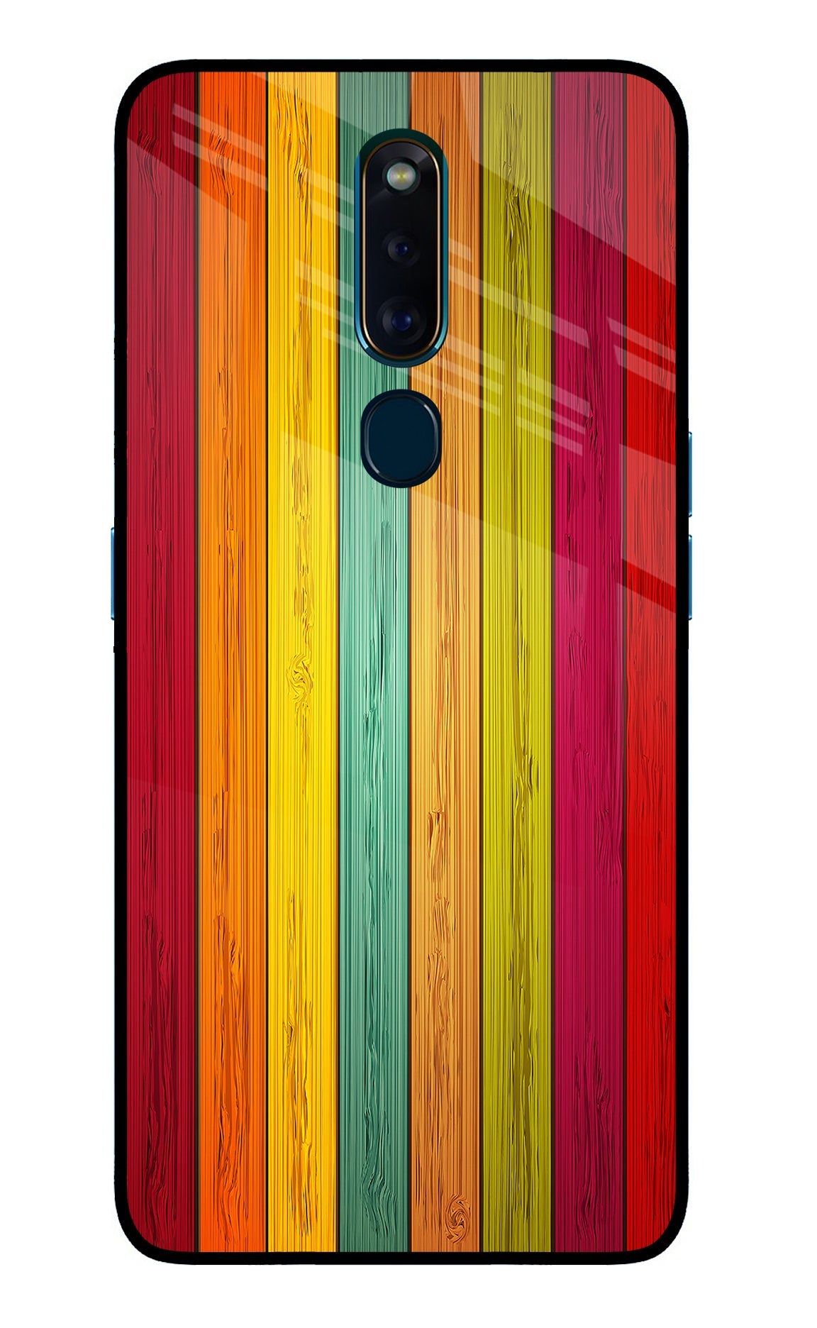 Multicolor Wooden Oppo F11 Pro Glass Case