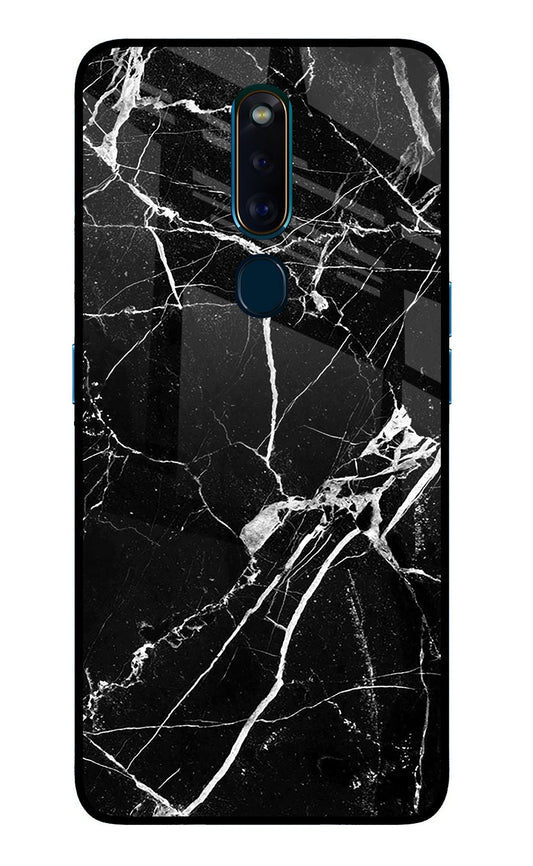 Black Marble Pattern Oppo F11 Pro Glass Case