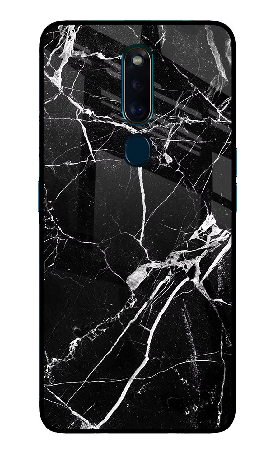 Black Marble Pattern Oppo F11 Pro Back Cover, Glass case
