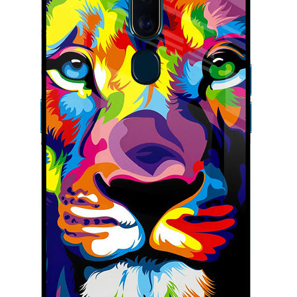 Lion Oppo F11 Pro Glass Case Back Cover by Casekaro