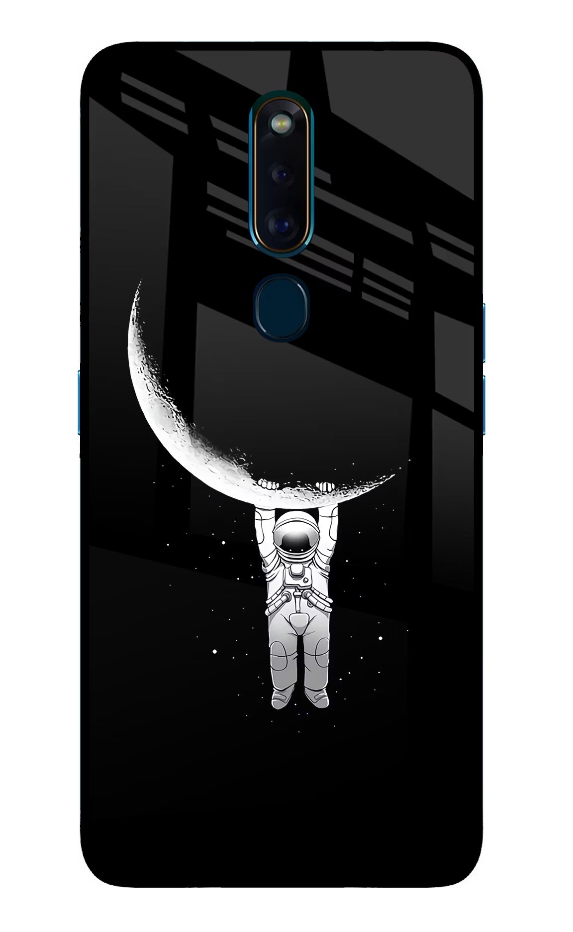 Moon Space Oppo F11 Pro Glass Case Back Cover by Casekaro