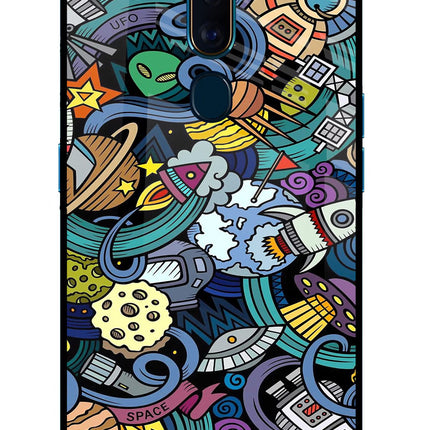 Space Abstract Oppo F11 Pro Glass Case Back Cover by Casekaro