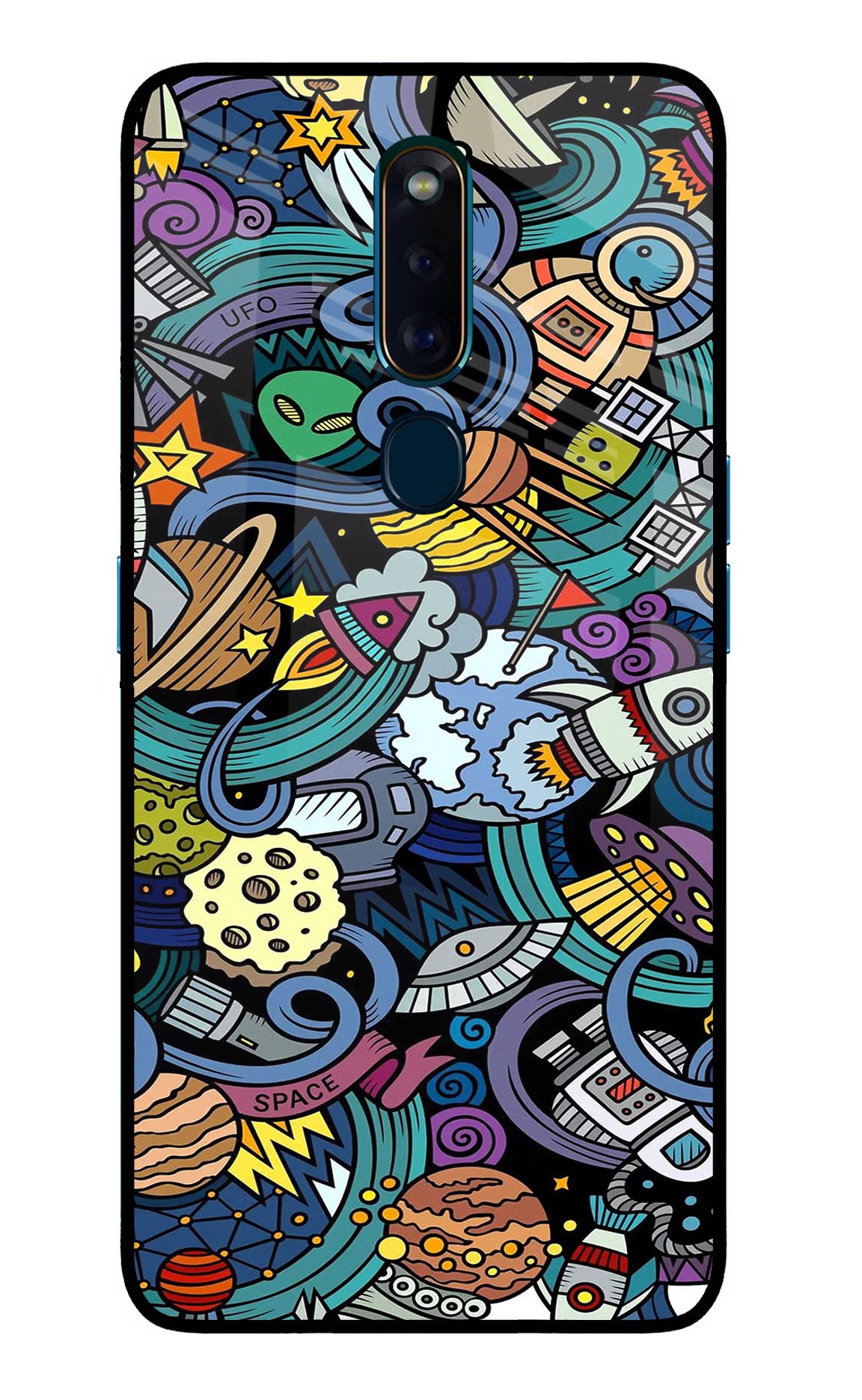 Space Abstract Oppo F11 Pro Glass Case Back Cover by Casekaro