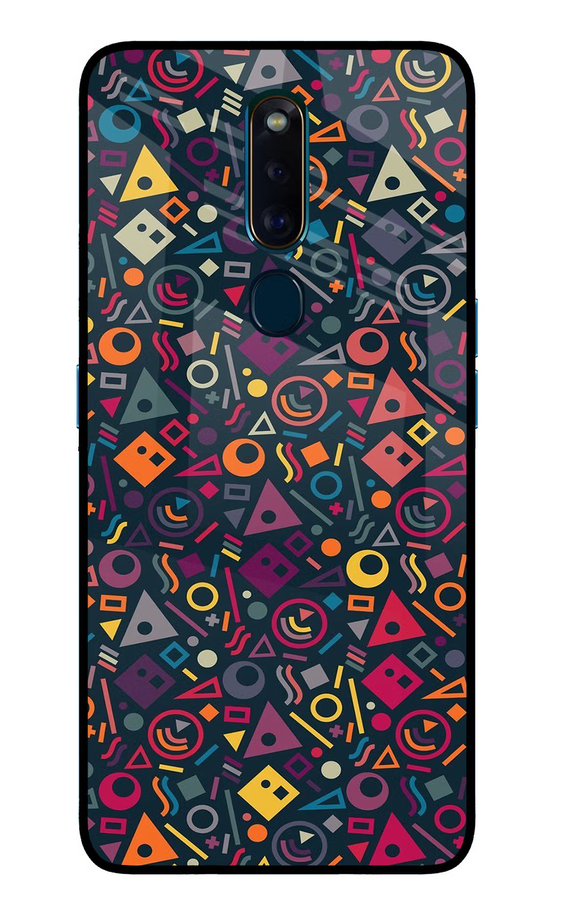 Geometric Abstract Oppo F11 Pro Glass Case Back Cover by Casekaro
