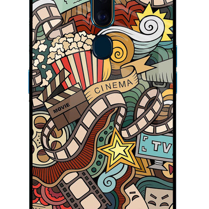 Cinema Abstract Oppo F11 Pro Glass Case Back Cover by Casekaro