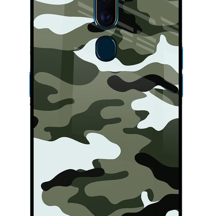 Camouflage Oppo F11 Pro Glass Case Back Cover by Casekaro
