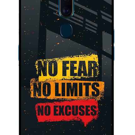 No Fear No Limits No Excuse Oppo F11 Pro Glass Case Back Cover by Casekaro
