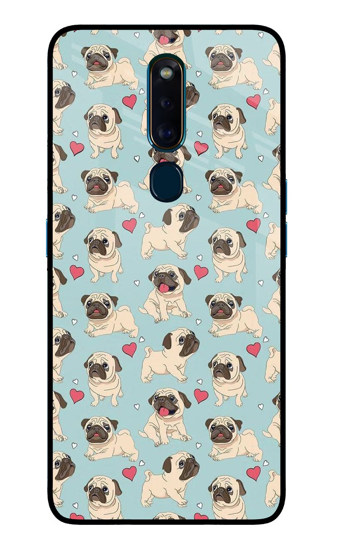 Pug Dog Oppo F11 Pro Glass Case Back Cover by Casekaro