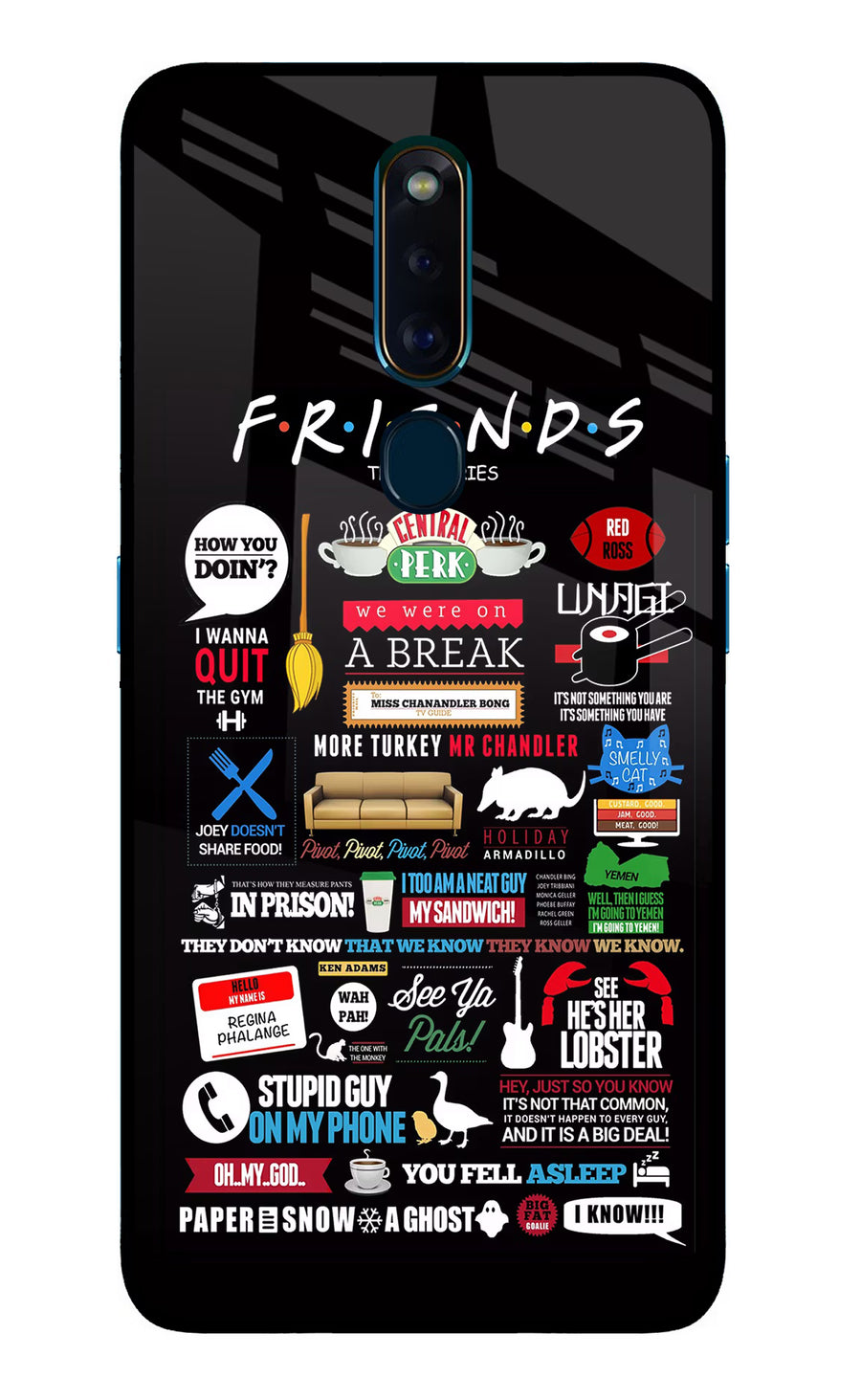 FRIENDS Oppo F11 Pro Back Cover, Glass case