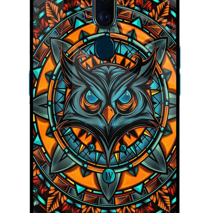 Angry Owl Art Oppo F11 Pro Glass Case Back Cover by Casekaro