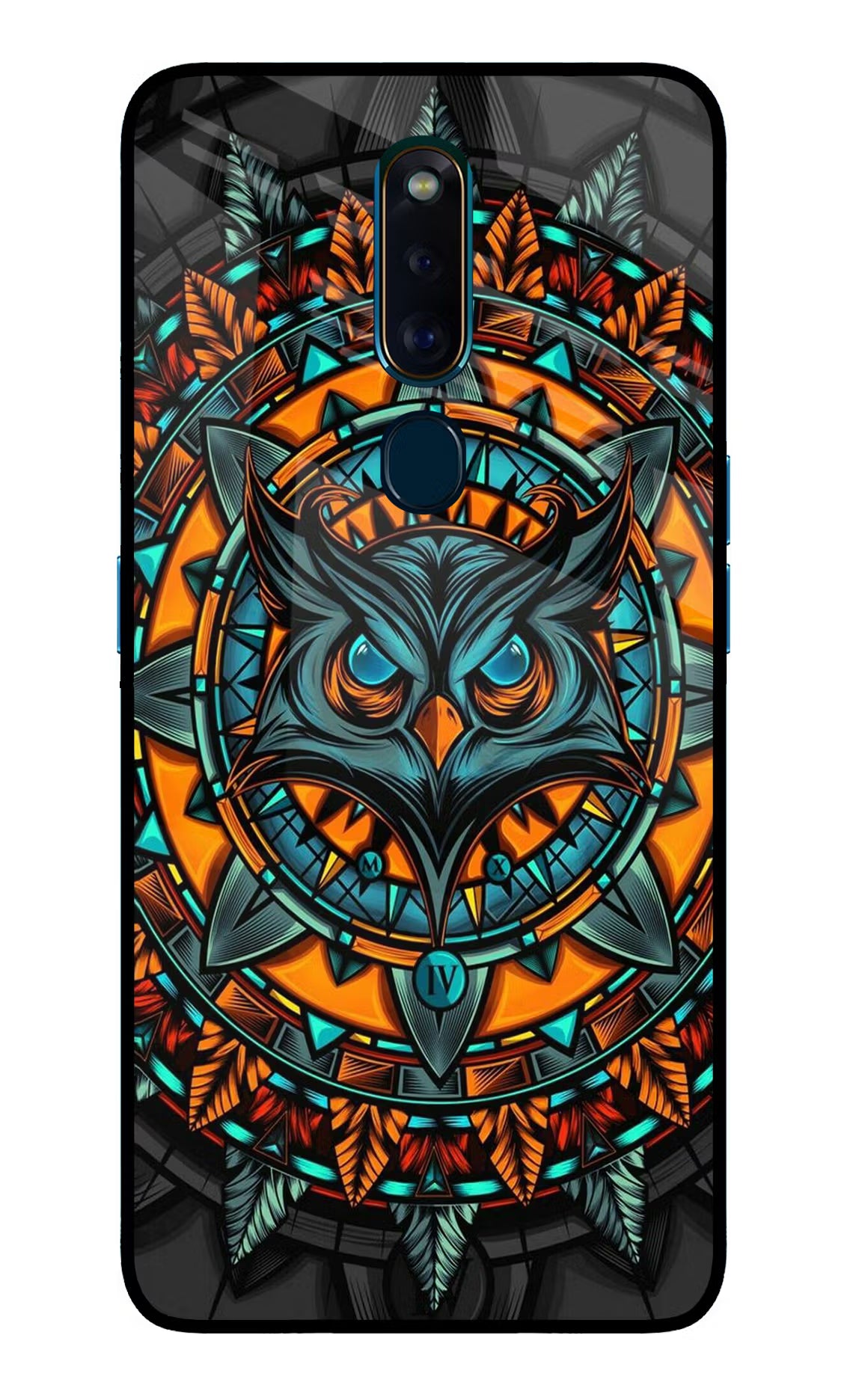 Angry Owl Art Oppo F11 Pro Glass Case Back Cover by Casekaro