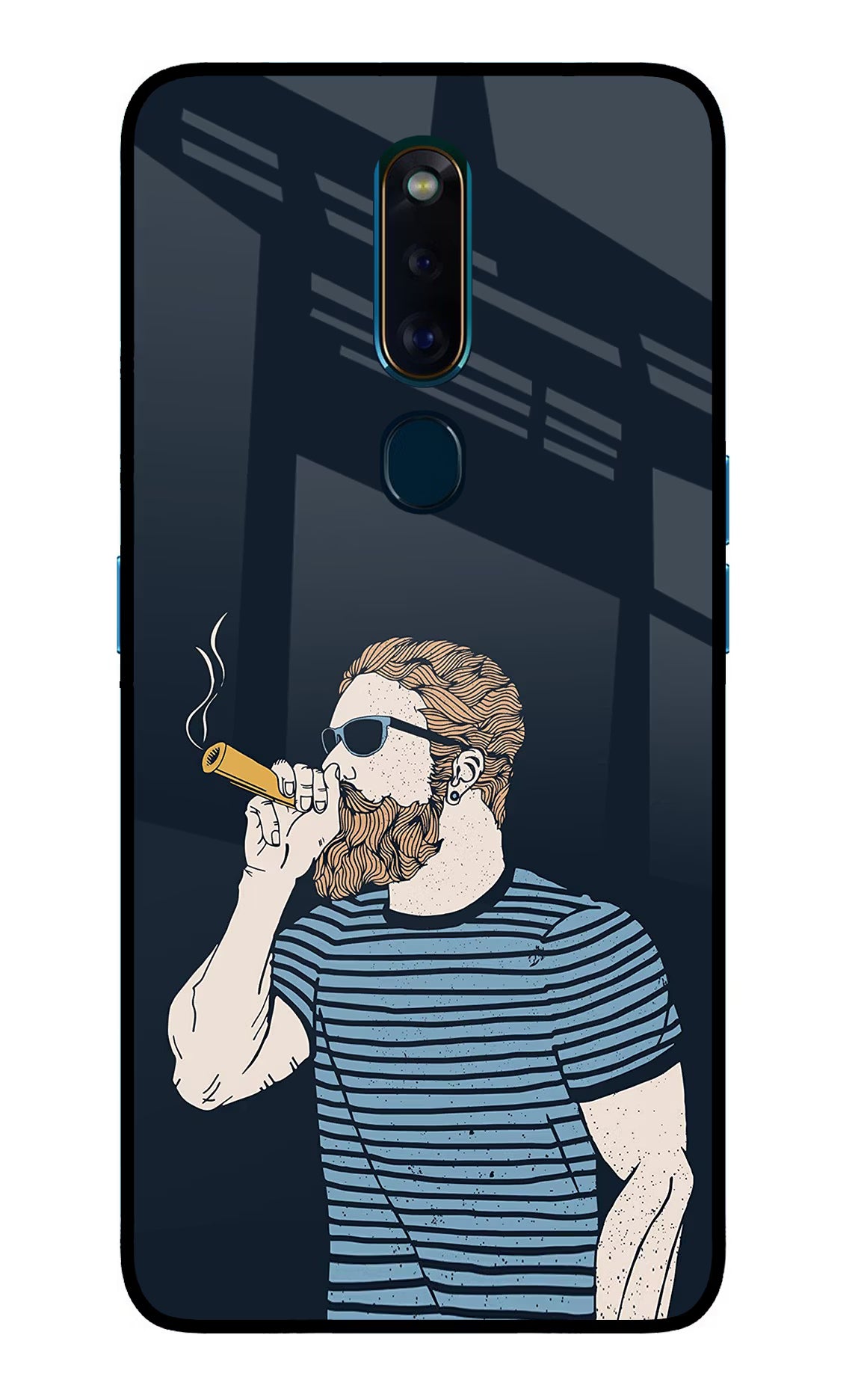 Smoking Oppo F11 Pro Glass Case Back Cover by Casekaro