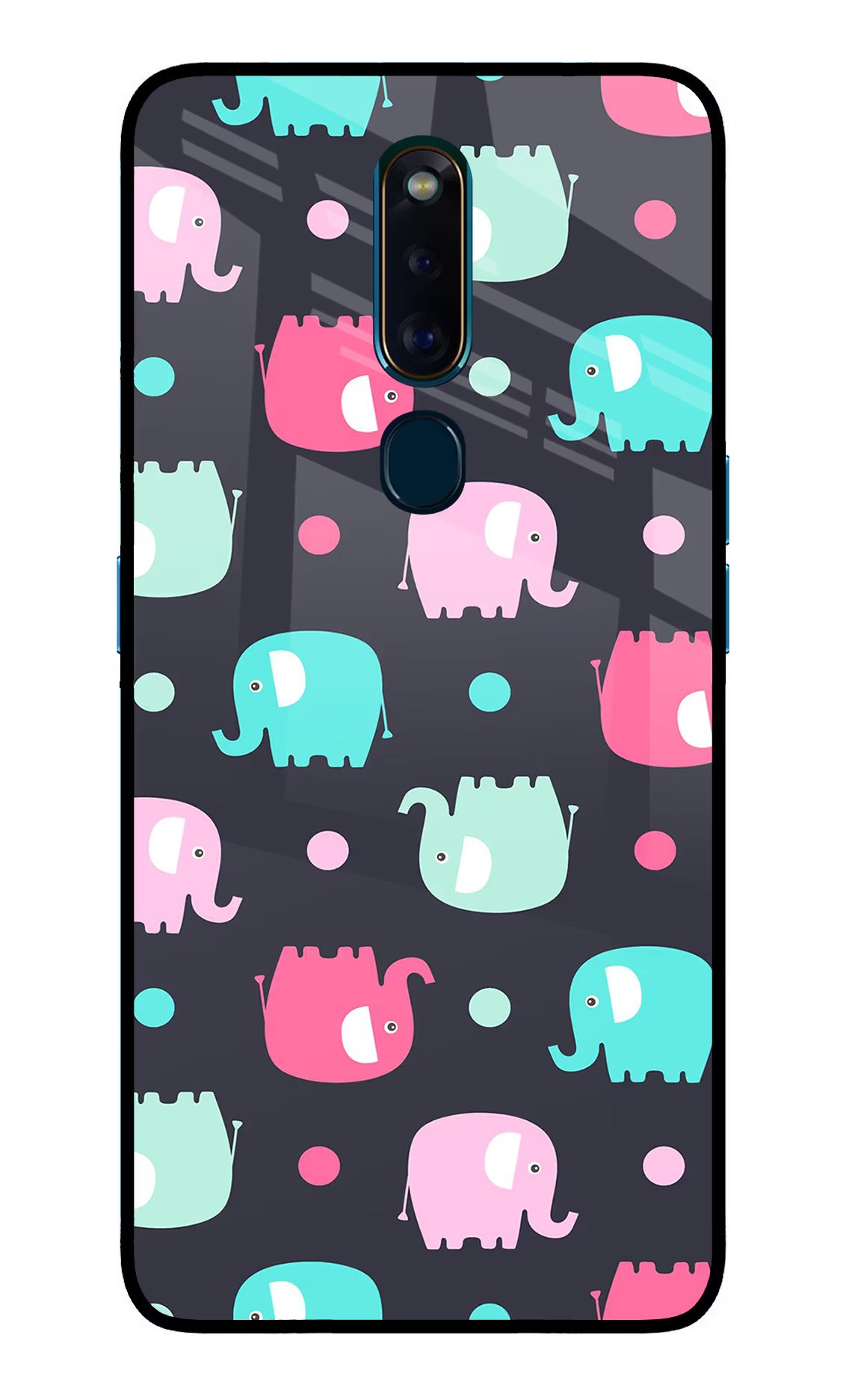 Elephants Oppo F11 Pro Glass Case Back Cover by Casekaro