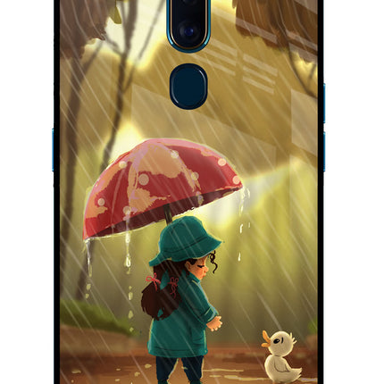 Rainy Day Oppo F11 Pro Glass Case Back Cover by Casekaro