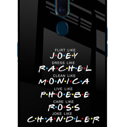 FRIENDS Character Oppo F11 Pro Glass Case Back Cover by Casekaro