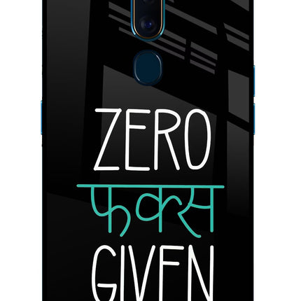 Zero Fucks Given Oppo F11 Pro Glass Case Back Cover by Casekaro